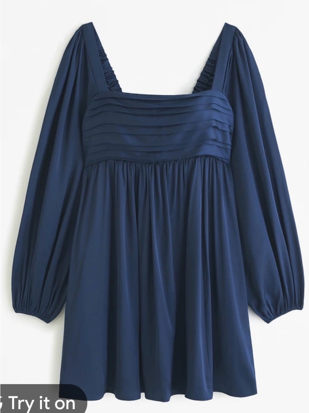 🩷 Emerson dressNavy Long-Sleeve Mini Dress w/ Puff Shoulders Abercrombie size M